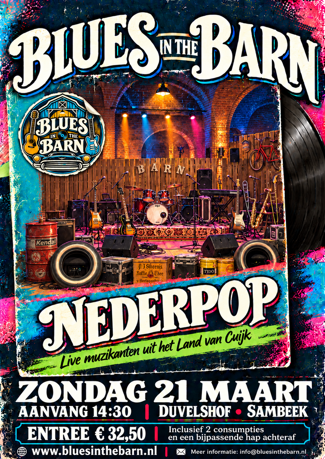 Volledige poster van Blues in the Barn, Nederpop-editie