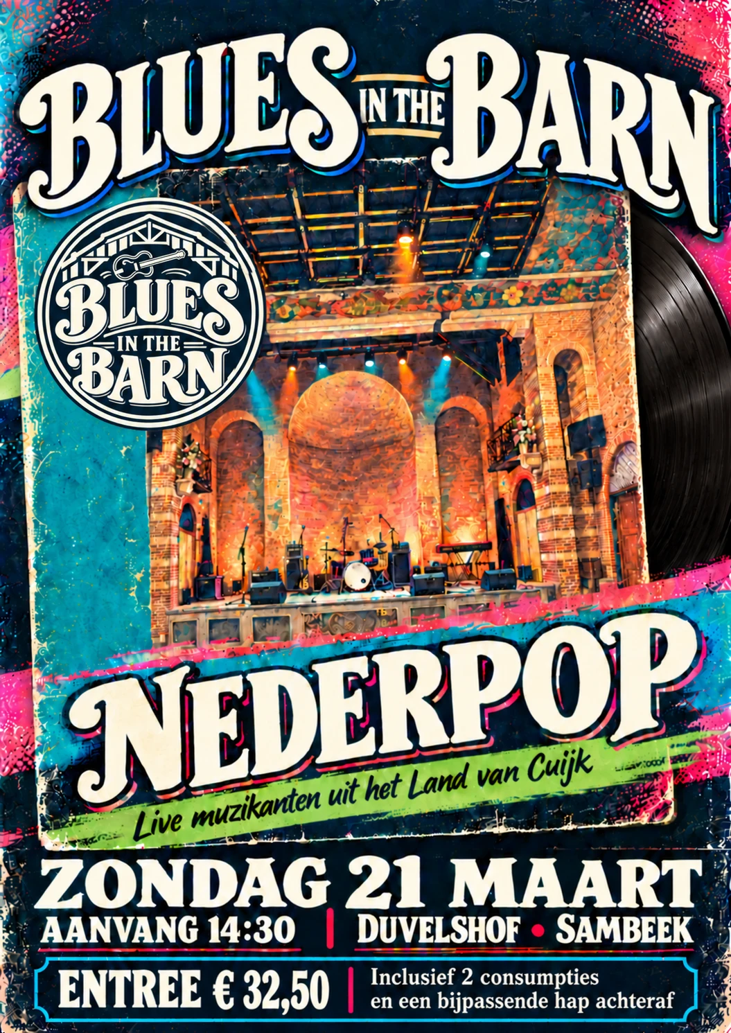 Volledige poster van Blues in the Barn, Nederpop-editie
